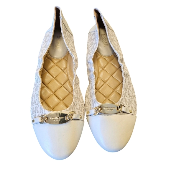 Michael Michael KORS Signature Logo Ballet Flats Womens - Picture 1 of 10